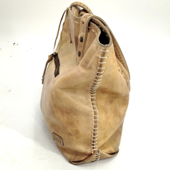 Bed Stu Tote Bag Tan Distressed Leather Whip Stitch - Picture 5 of 16